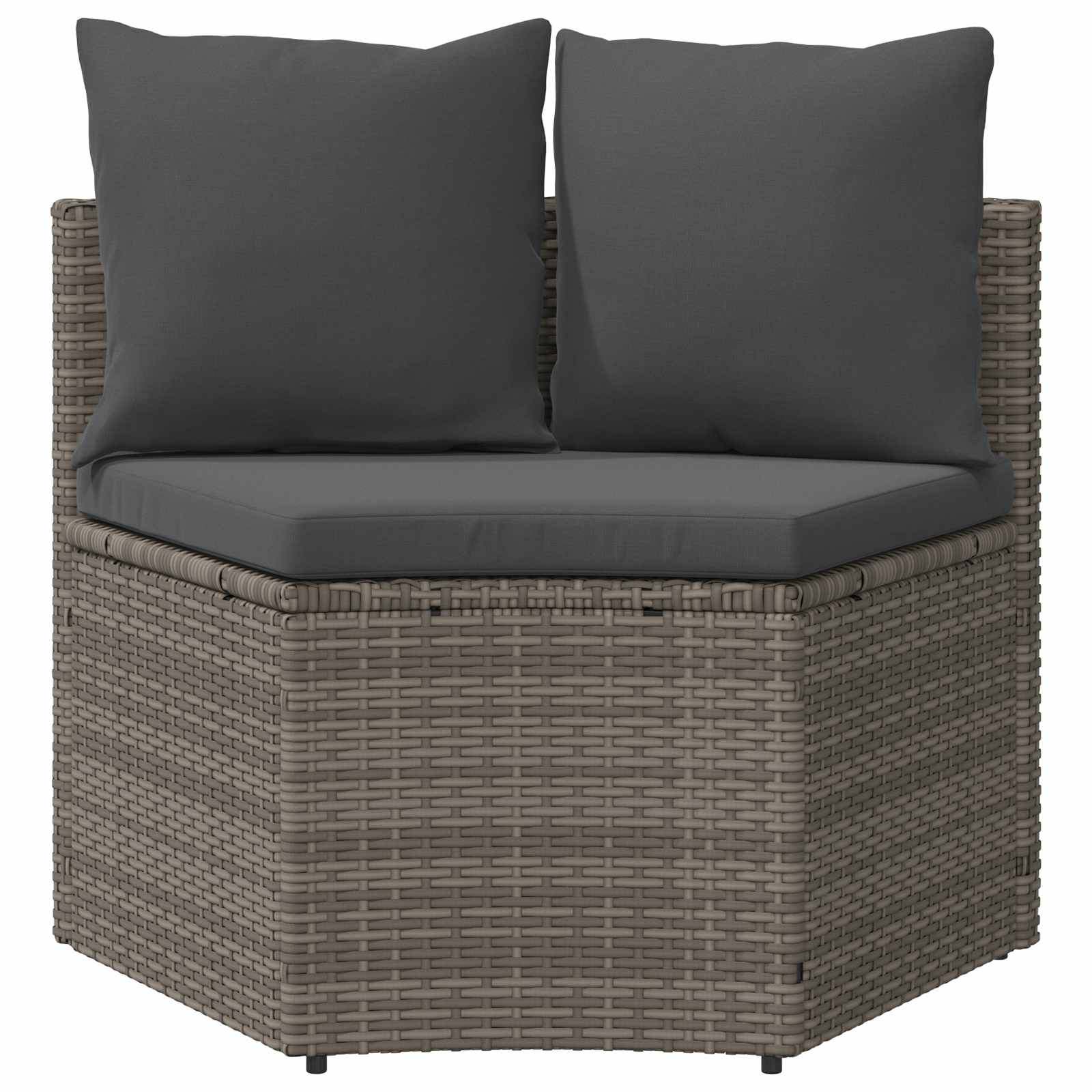 Set sofe 2 pcs Siva Solidno drvo akacije i poli ratan