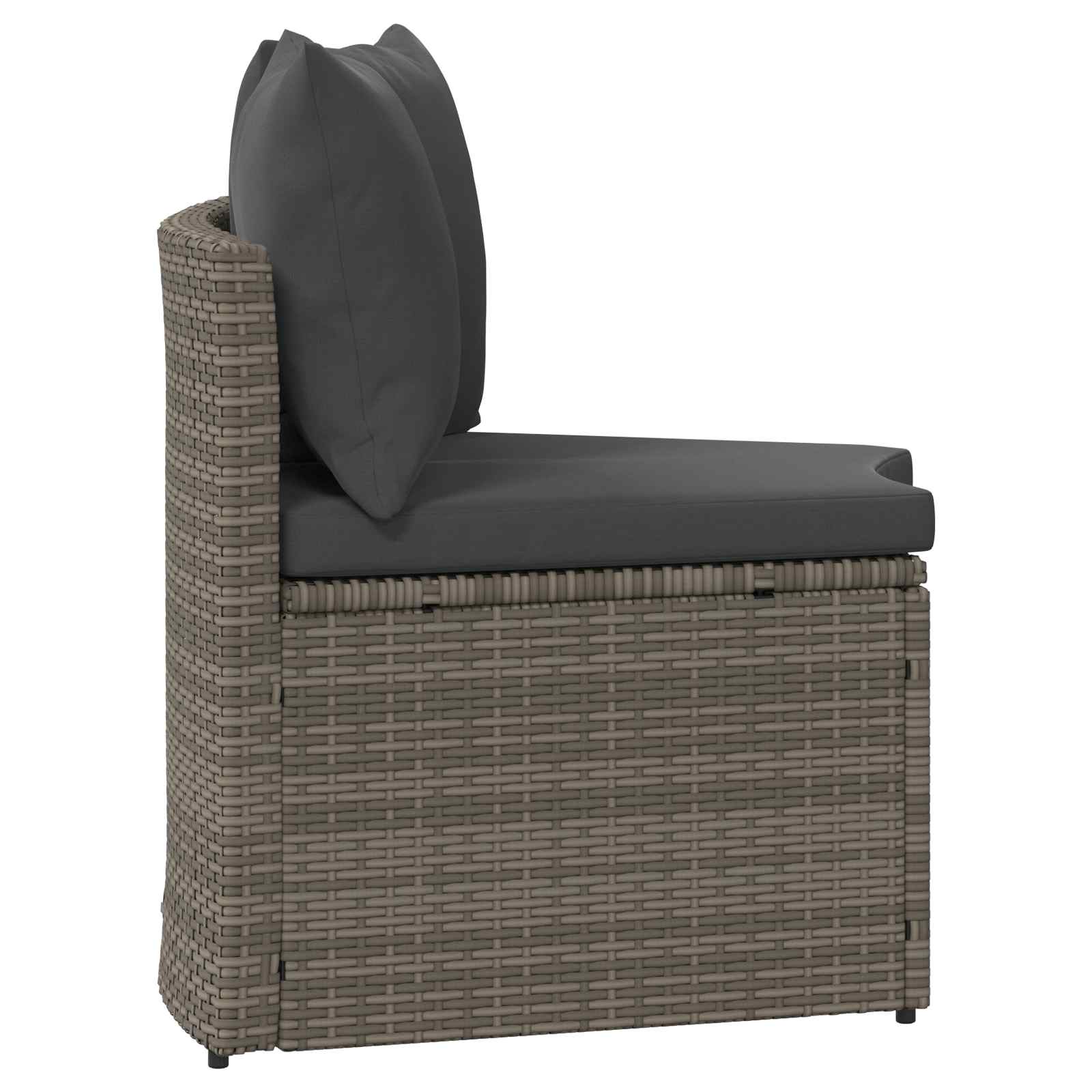 Set sofe 2 pcs Siva Solidno drvo akacije i poli ratan