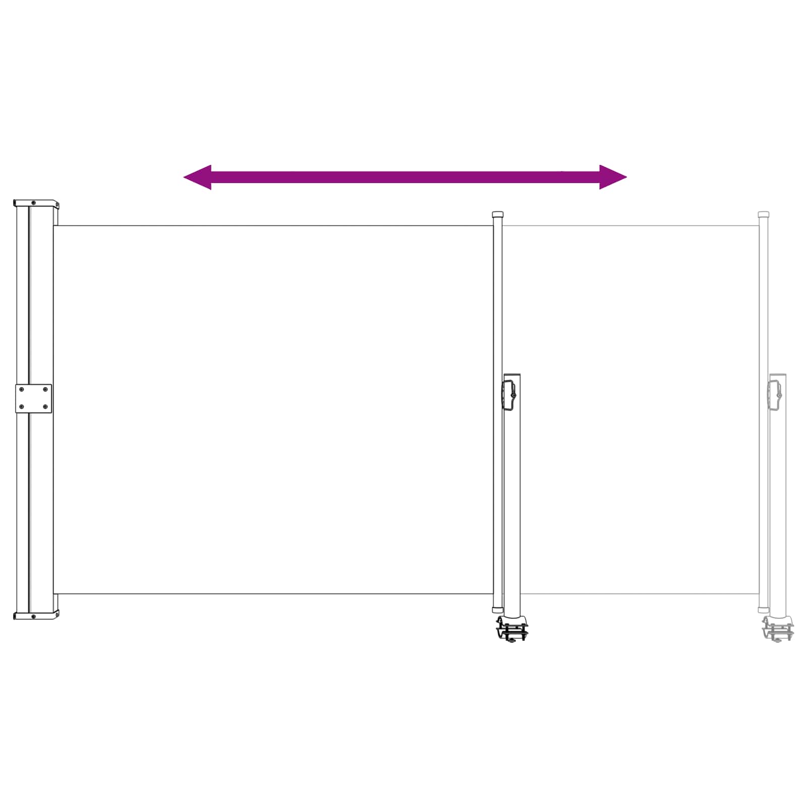 Bočna tendu Antracit 300 x 160 cm