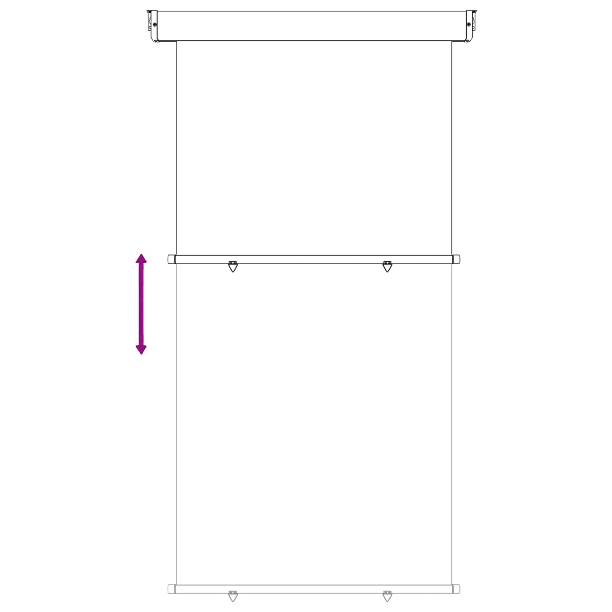 Balkonski bočni awning 117 x 250 cm