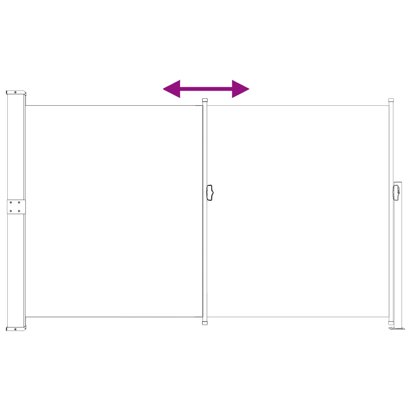 Retraktabilna bočna tende Antracit 300 x 180 cm Poliester