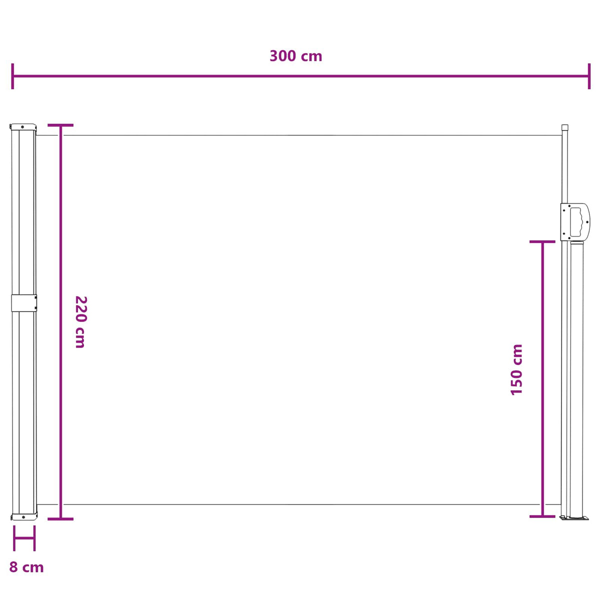 Retraktabilna bočna tende Pijesak 300 x 220 cm Poliester