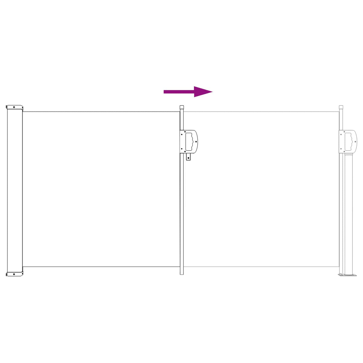Retraktabilna bočna tende Siva 500 x 100 cm Poliester