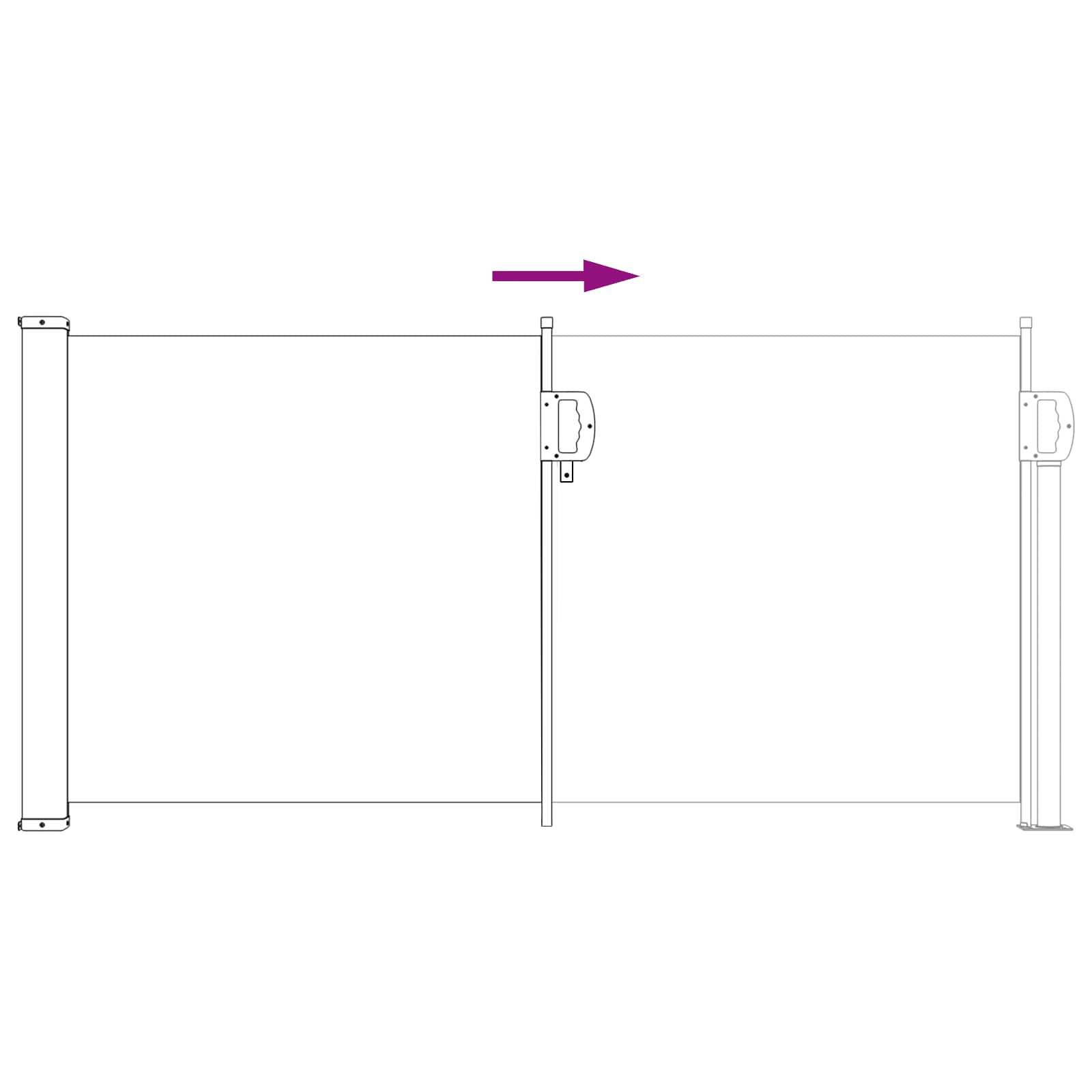 Retraktabilna bočna tende Pijesak 500 x 100 cm Poliester