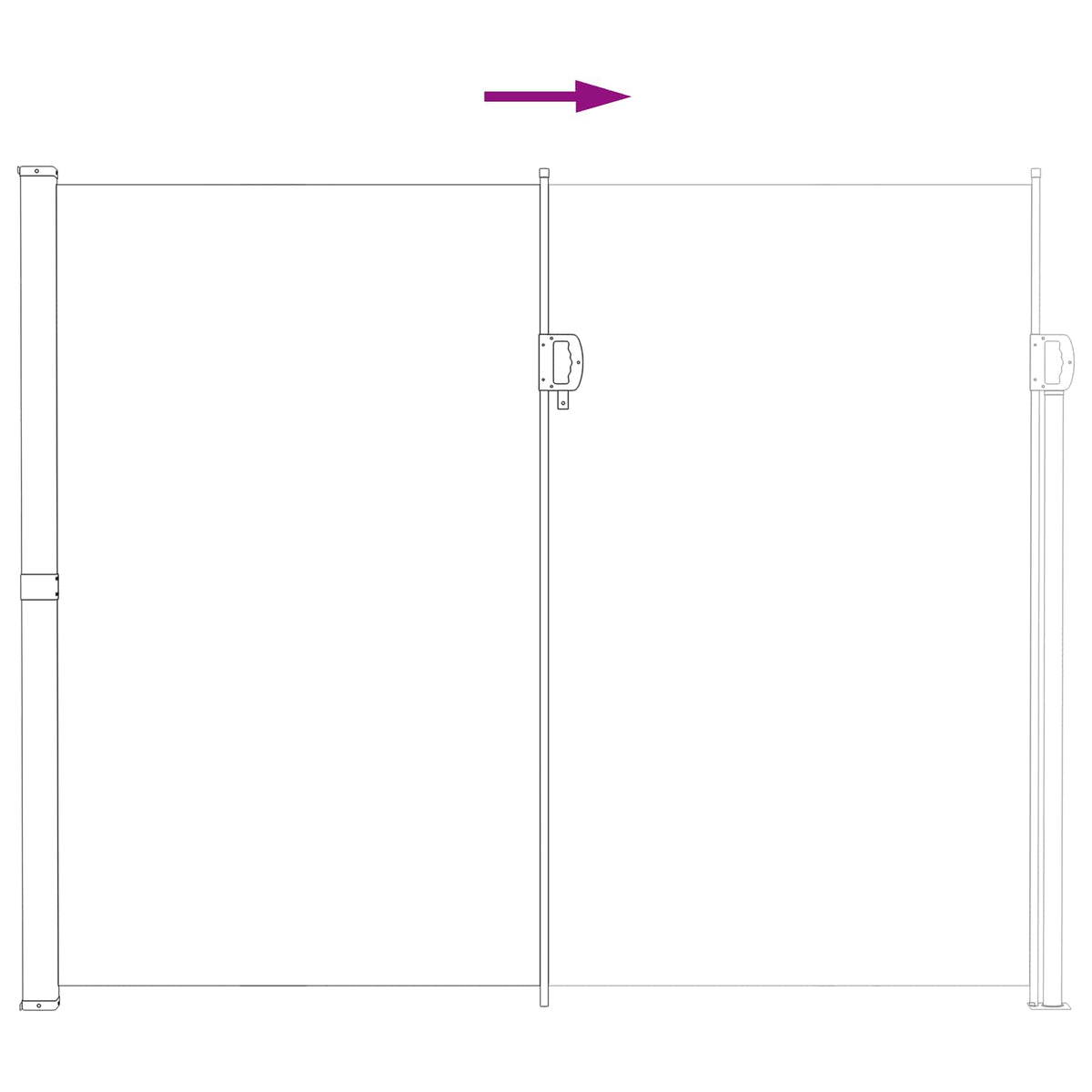 Retraktabilna bočna tende Siva 500 x 200 cm Poliester