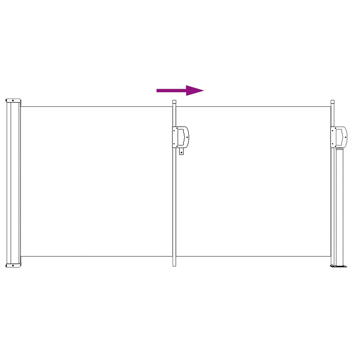 Retraktabilna bočna tende Crna 300 x 100 cm Poliester