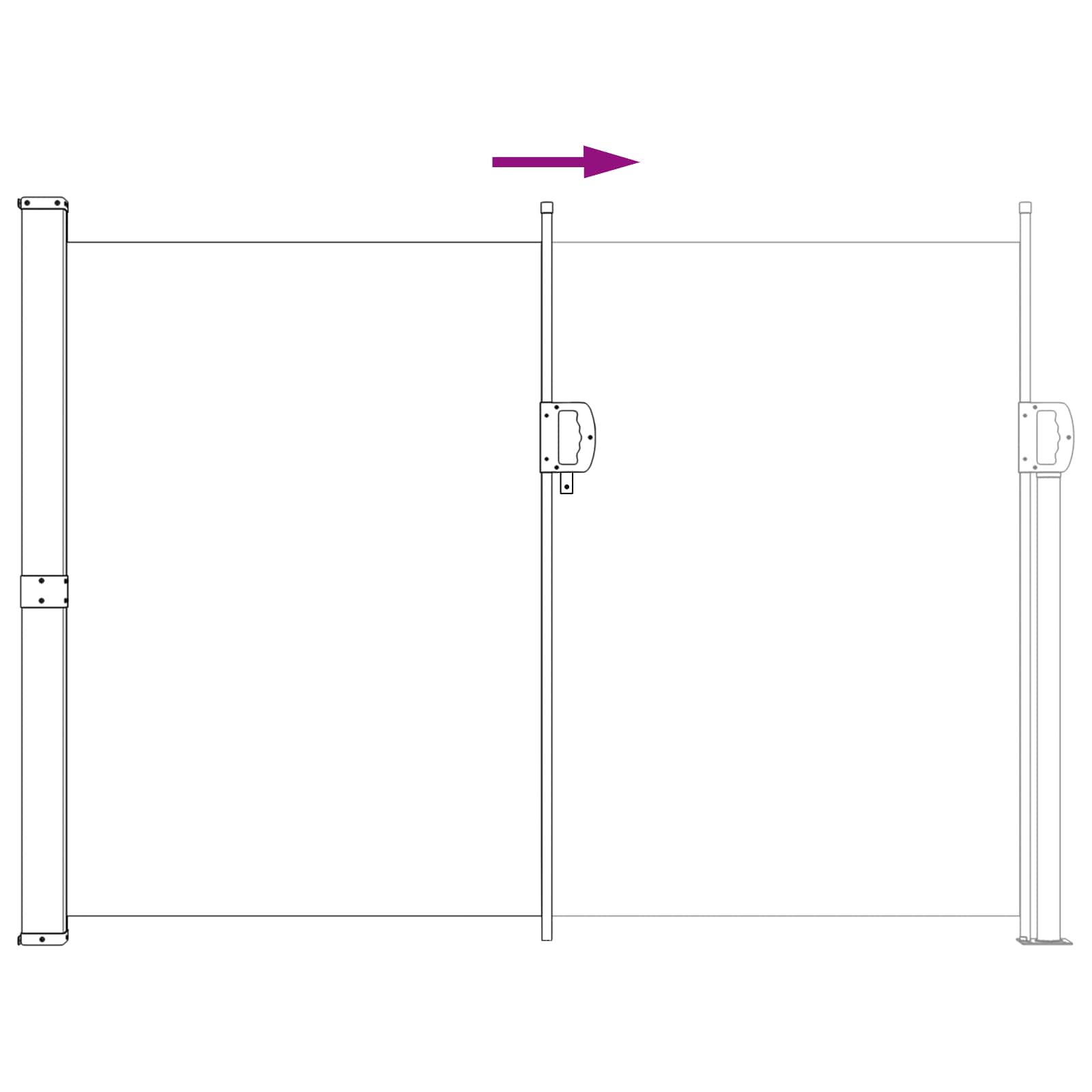 Retraktabilna bočna tende 160 x 300 cm