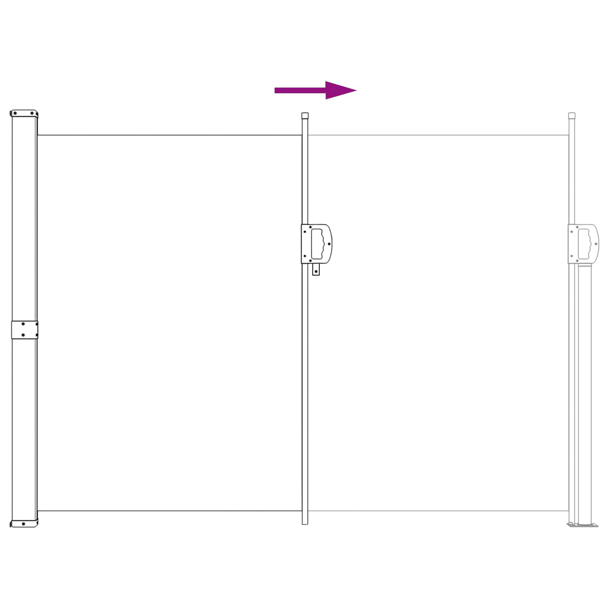 Retraktabilna bočna tende 160 x 300 cm Krem