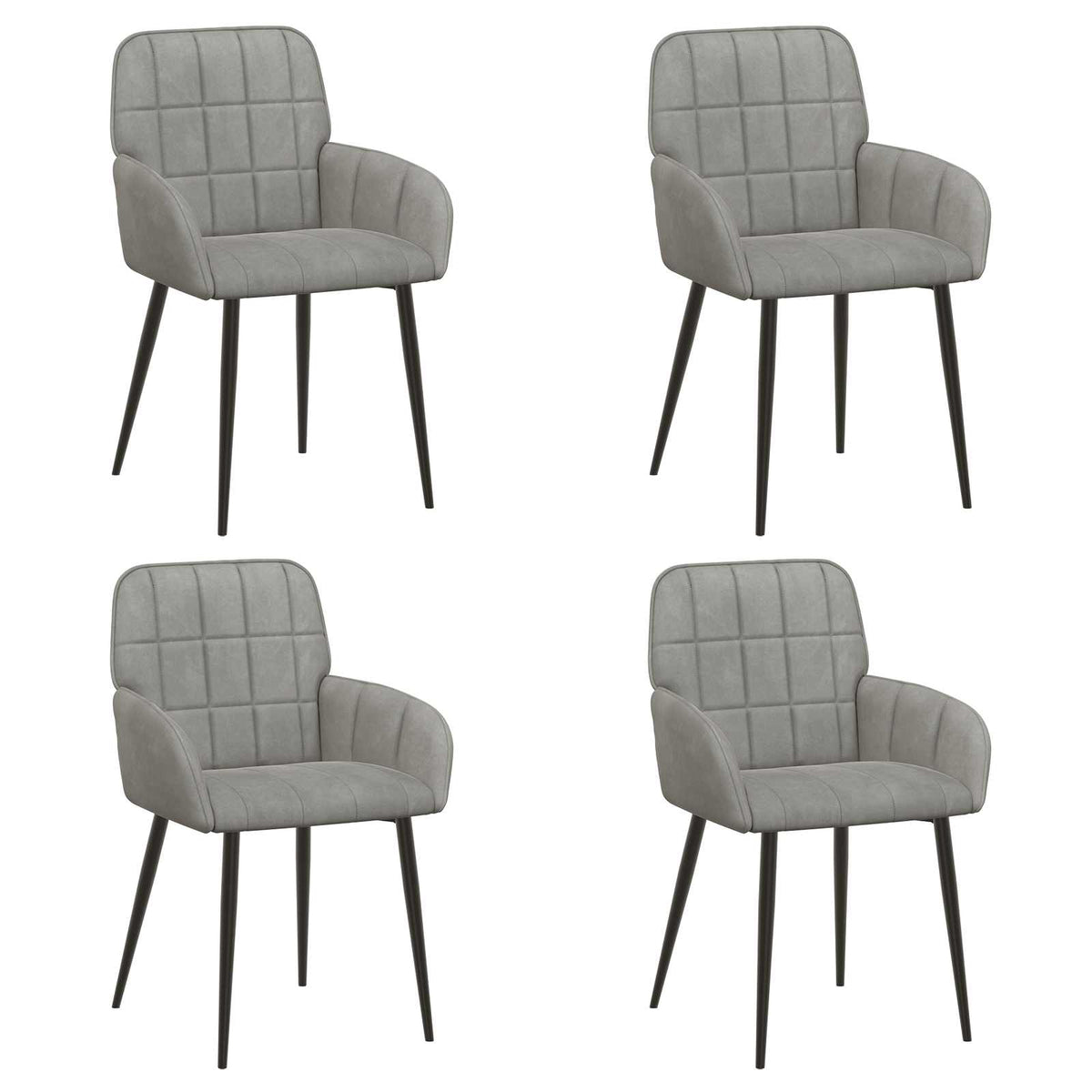 Trpezarijske stolice 4 pcs Baršun Svjetlosiva 57 x 50 x 85 cm