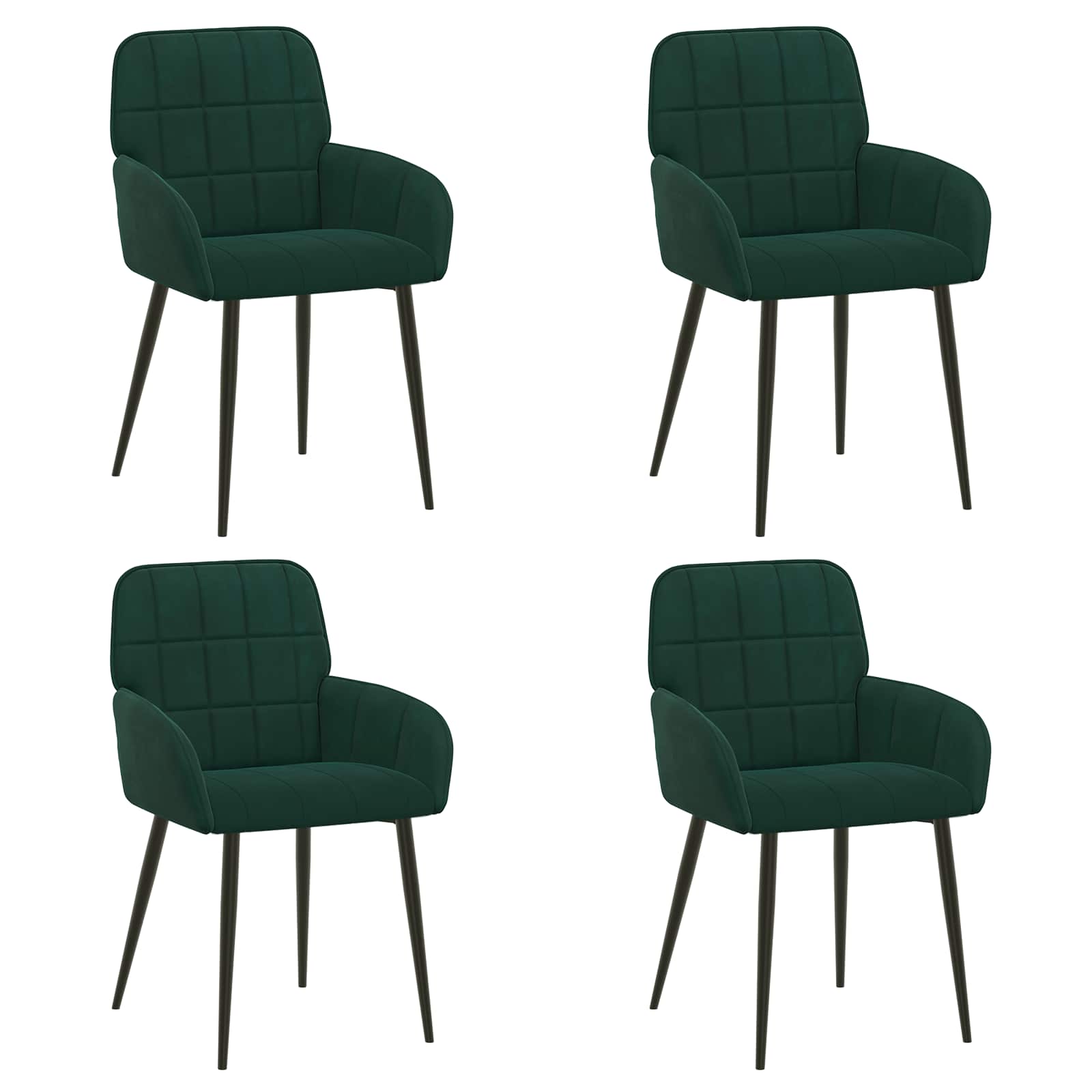 Trpezarijske stolice 4 pcs Baršun Tamnozelena 57 x 50 x 85 cm