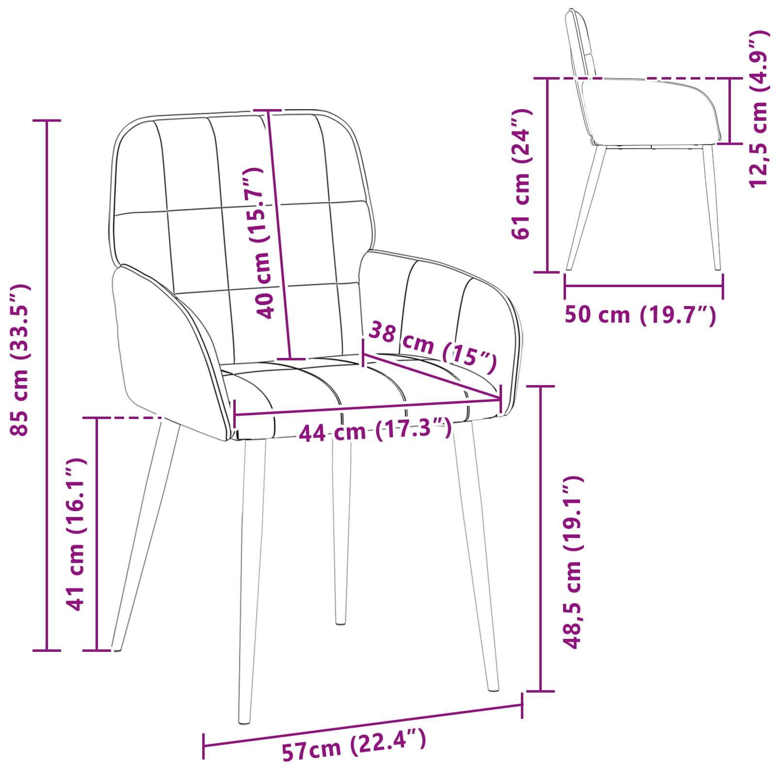 Trpezarijske stolice 4 pcs Baršun Tamnozelena 57 x 50 x 85 cm