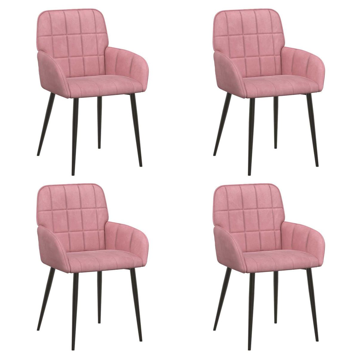 Trpezarijske stolice 4 pcs Baršun Ružičasta 57 x 50 x 85 cm