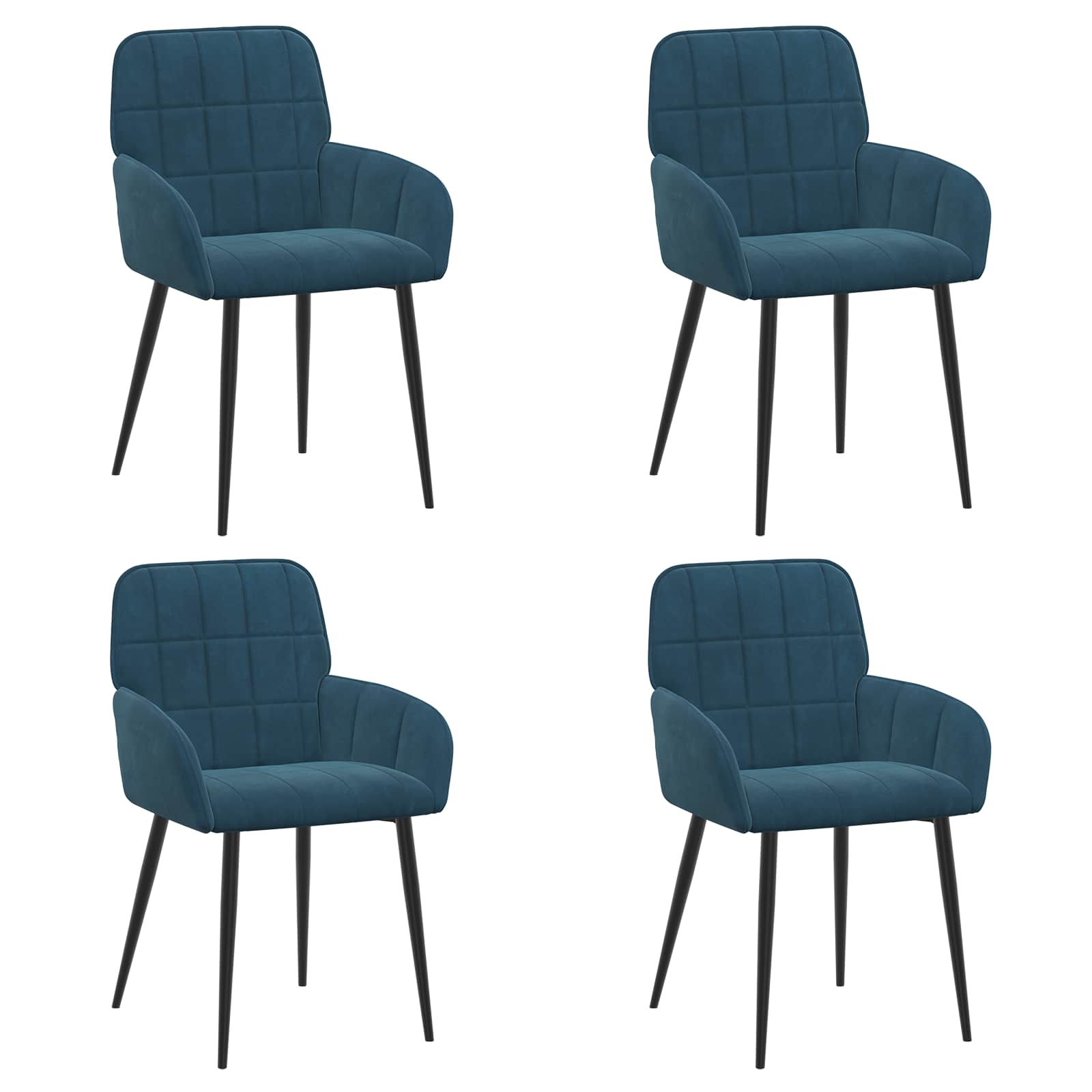 Trpezarijske stolice 4 pcs Baršun Plava 57 x 50 x 85 cm