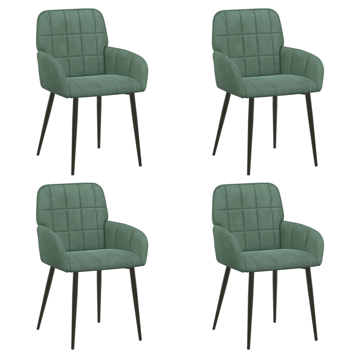 Trpezarijske stolice 4 pcs Baršun Morska zelena 57 x 50 x 85 cm