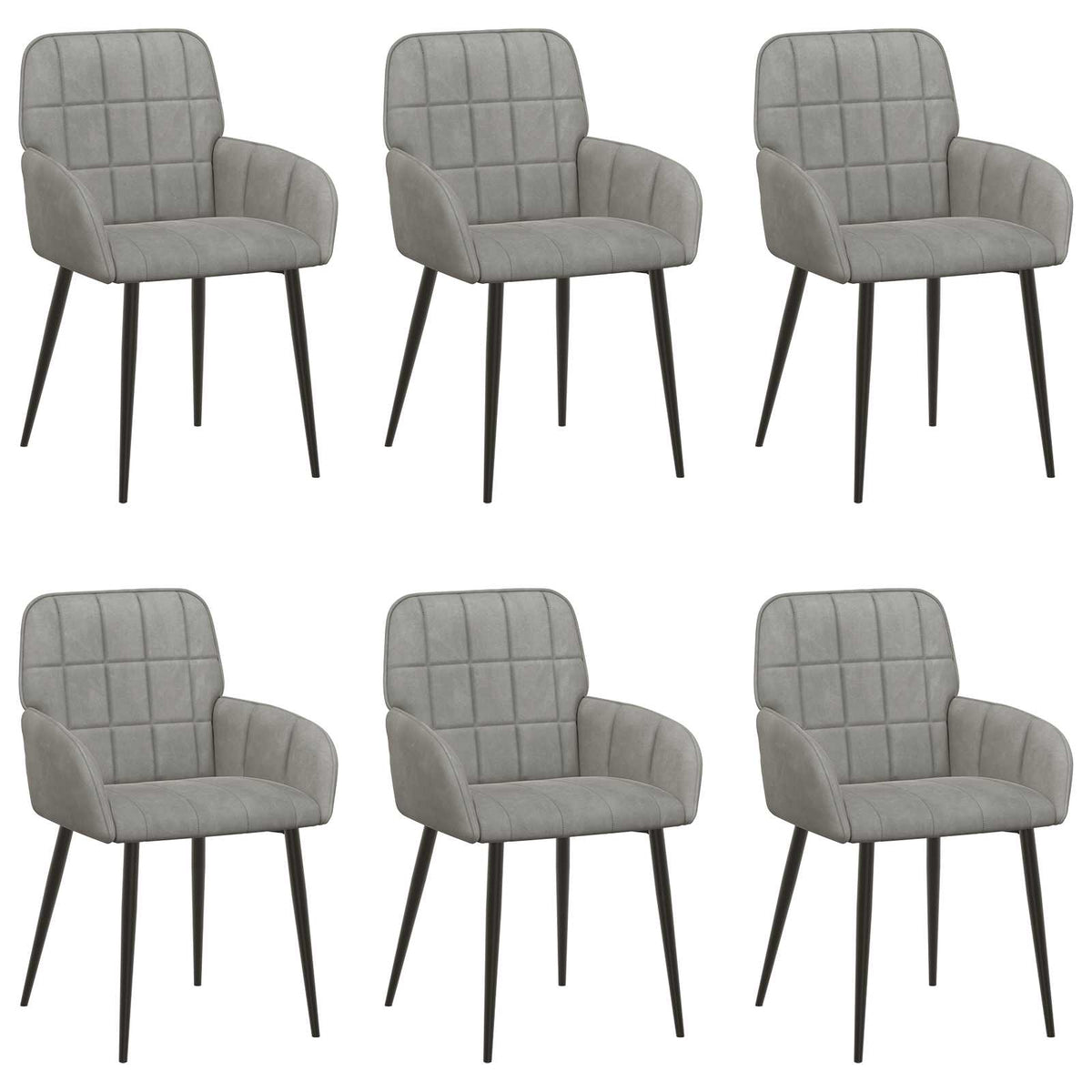 Trpezarijske stolice 6 pcs Baršun Svjetlosiva 57 x 50 x 85 cm