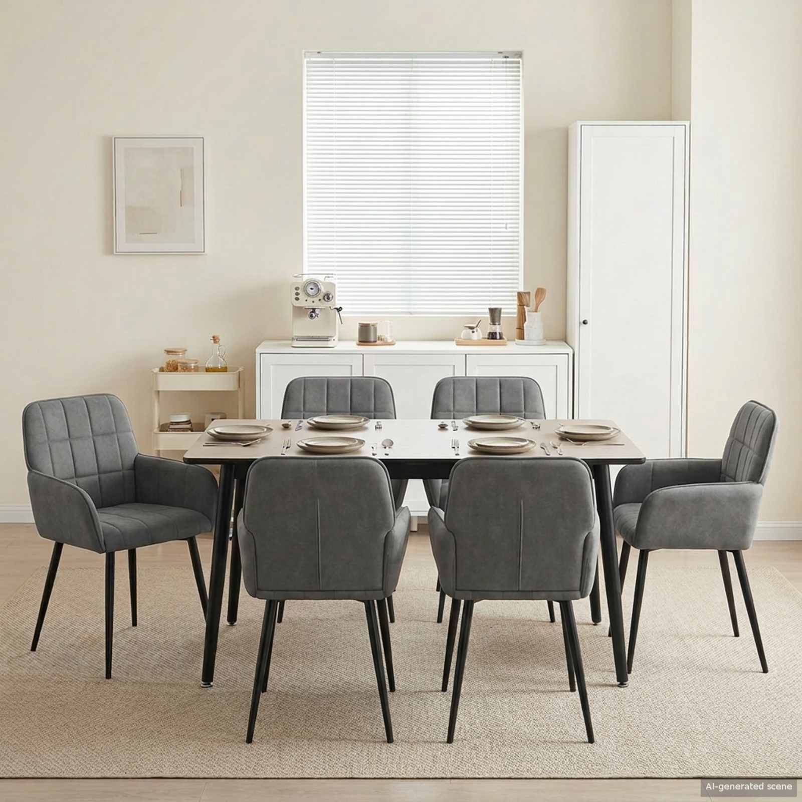 Trpezarijske stolice 6 pcs Baršun Tamnosiva 57 x 50 x 85 cm
