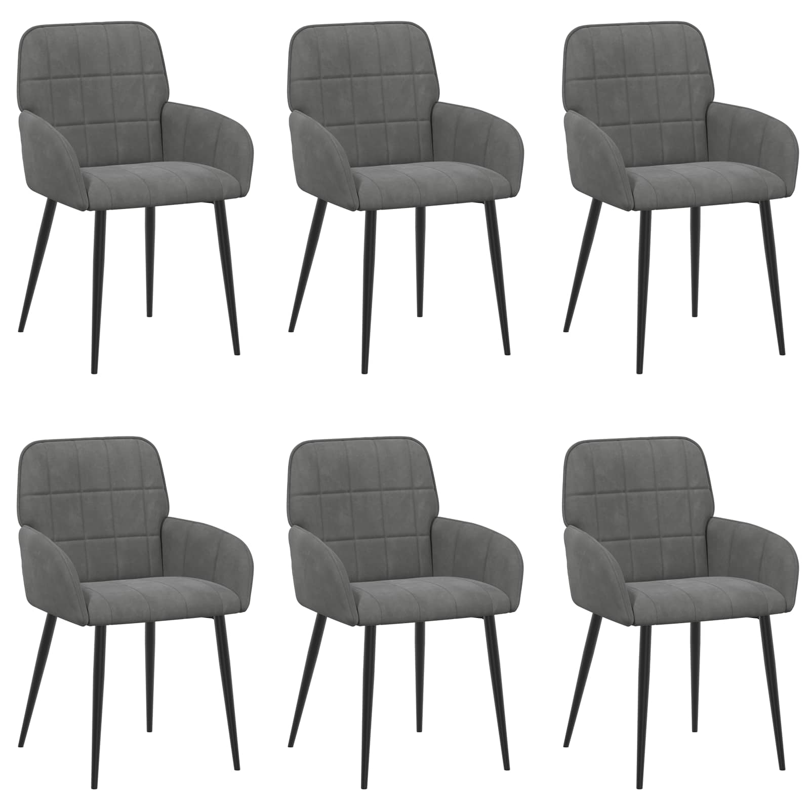 Trpezarijske stolice 6 pcs Baršun Tamnosiva 57 x 50 x 85 cm