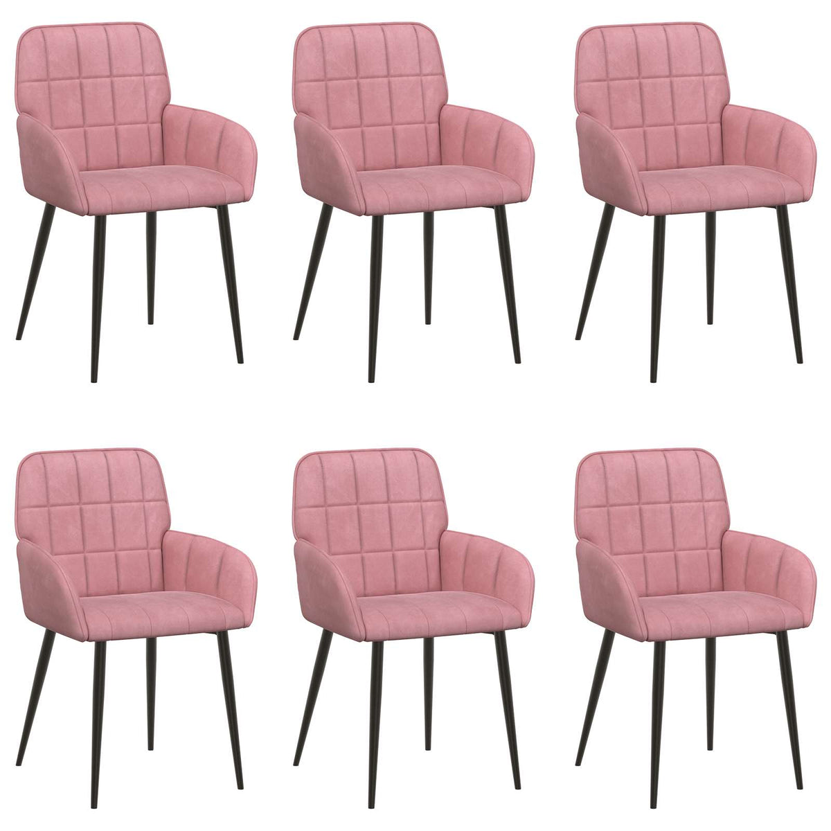 Trpezarijske stolice 6 pcs Baršun Ružičasta 57 x 50 x 85 cm