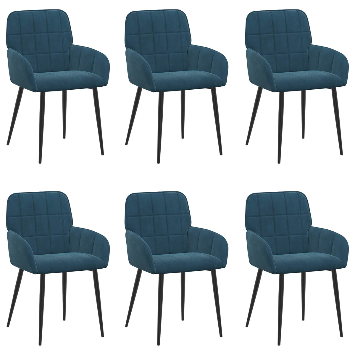 Trpezarijske stolice 6 pcs Baršun Plava 57 x 50 x 85 cm