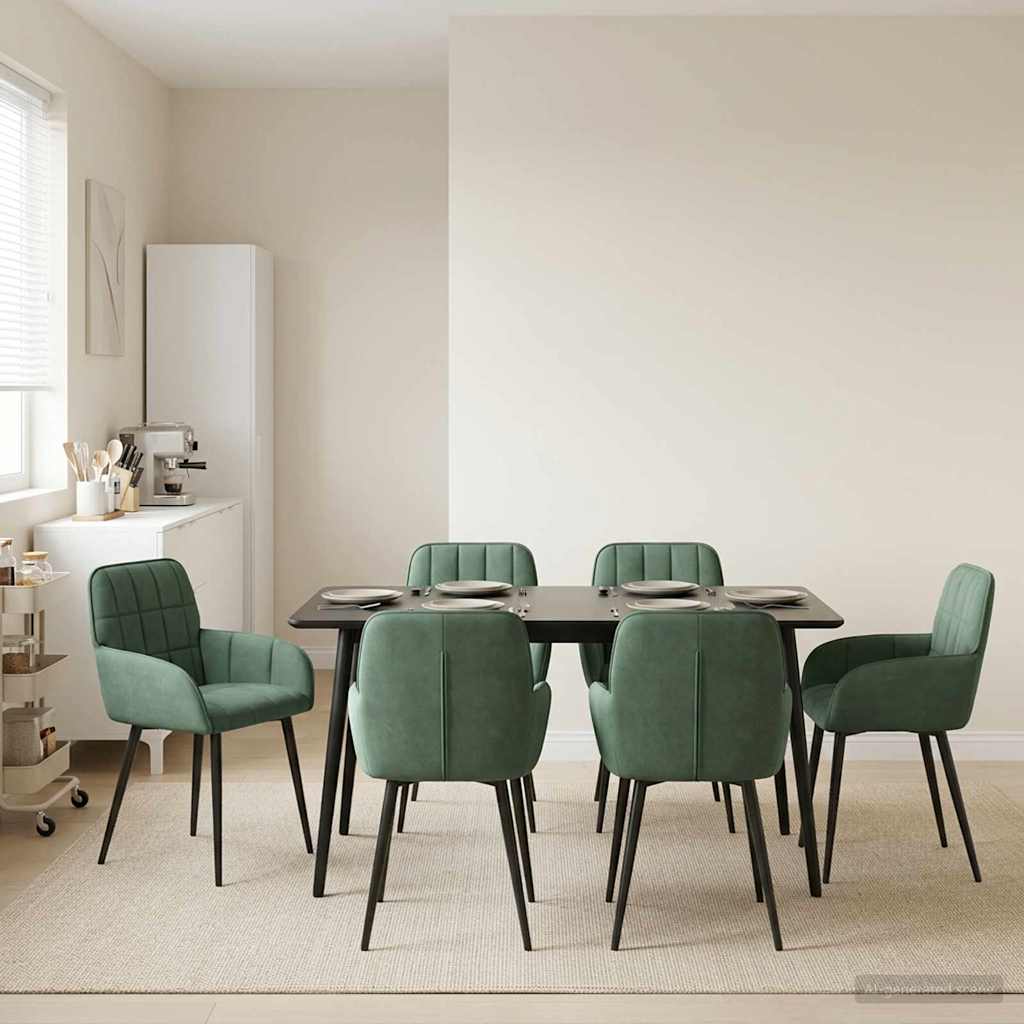 Trpezarijske stolice 6 pcs Baršun Morska zelena 57 x 50 x 85 cm