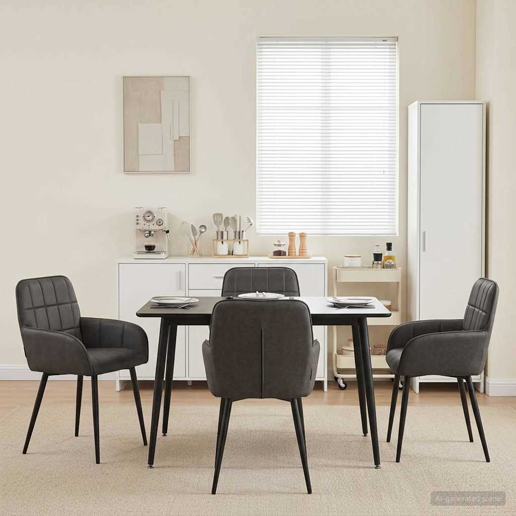 Trpezarijske stolice 4 pcs Umjetna koža Crna 57 x 50 x 85 cm