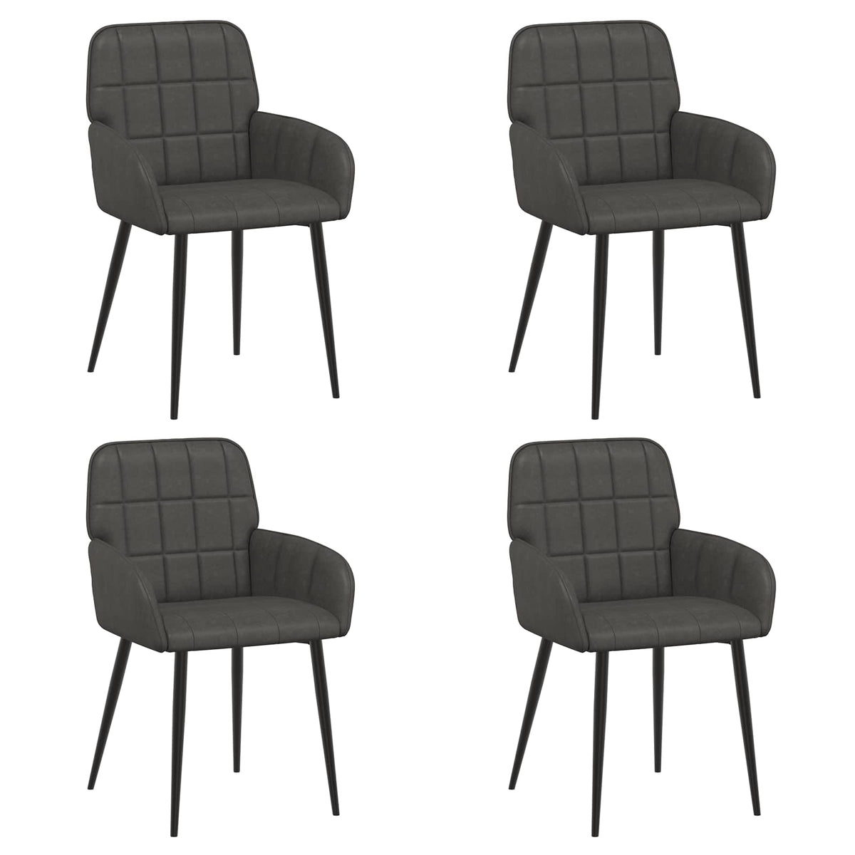 Trpezarijske stolice 4 pcs Umjetna koža Crna 57 x 50 x 85 cm