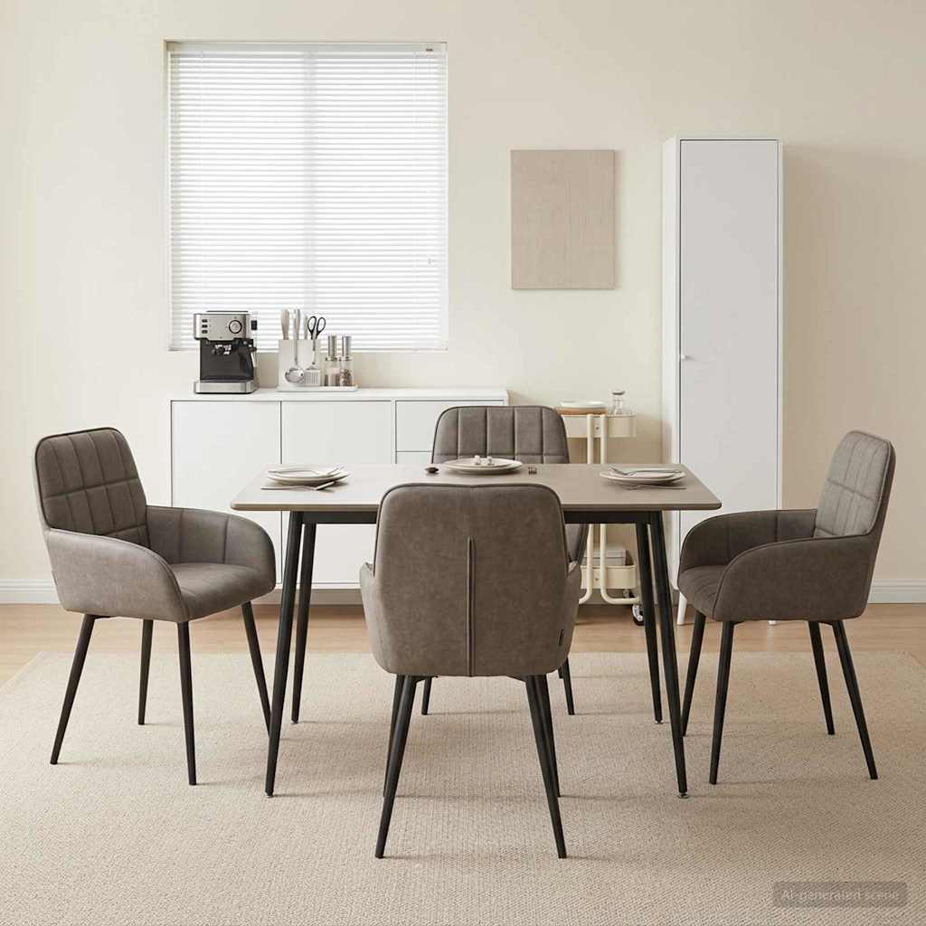 Trpezarijske stolice 4 pcs Umjetna koža Siva 57 x 50 x 85 cm