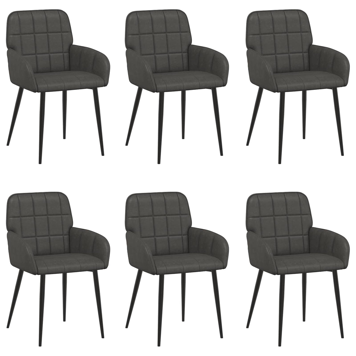 Trpezarijske stolice 6 pcs Umjetna koža Crna 57 x 50 x 85 cm
