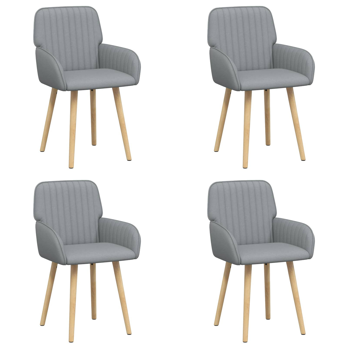 Trpezarijske stolice 4 pcs Tkanina Svjetlosiva
