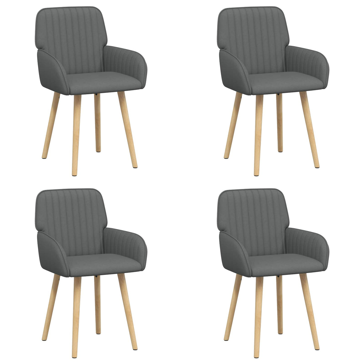 Trpezarijske stolice 4 pcs Tkanina Tamnosiva