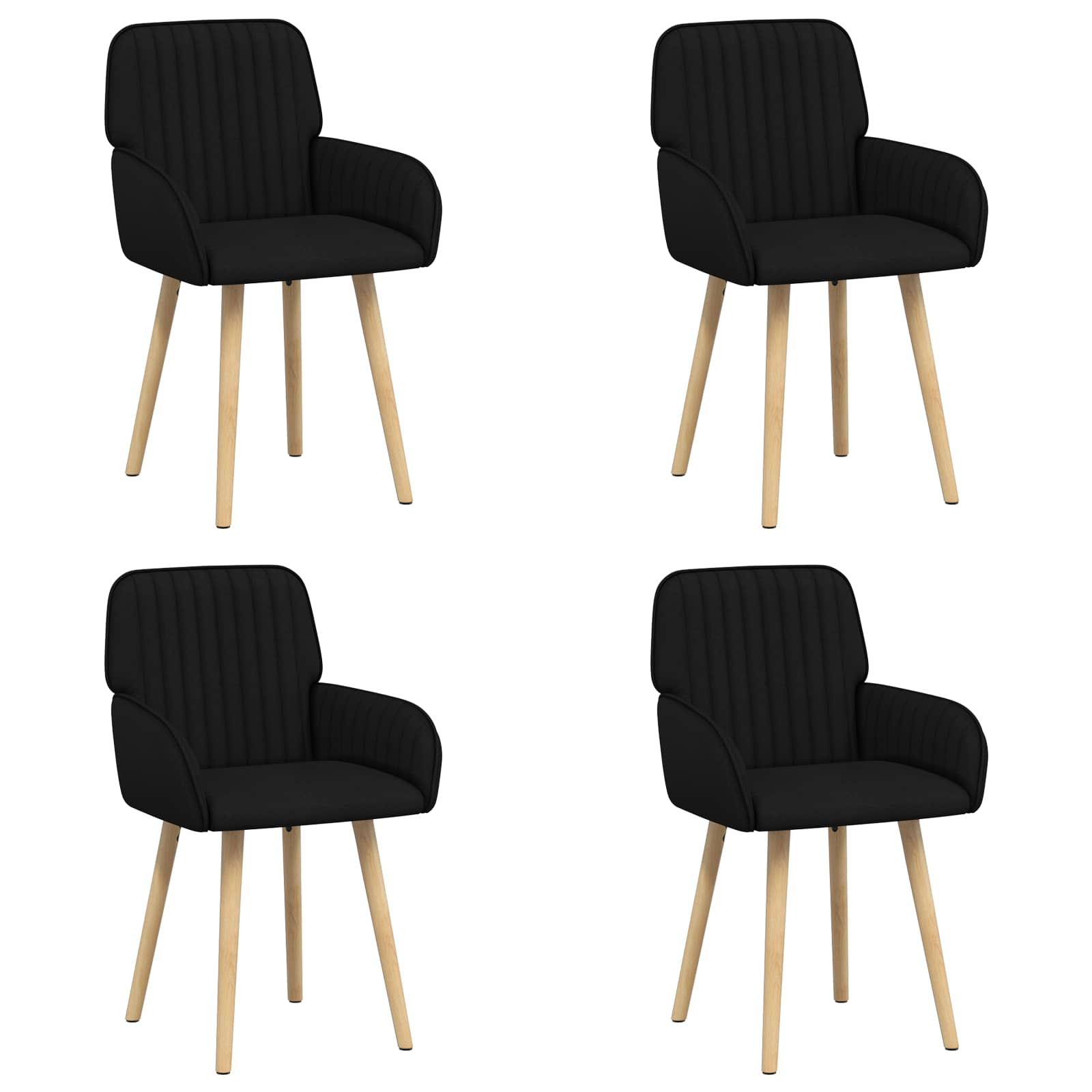 Trpezarijske stolice 4 pcs Tkanina Crna 56,5 x 50 x 87,5 cm