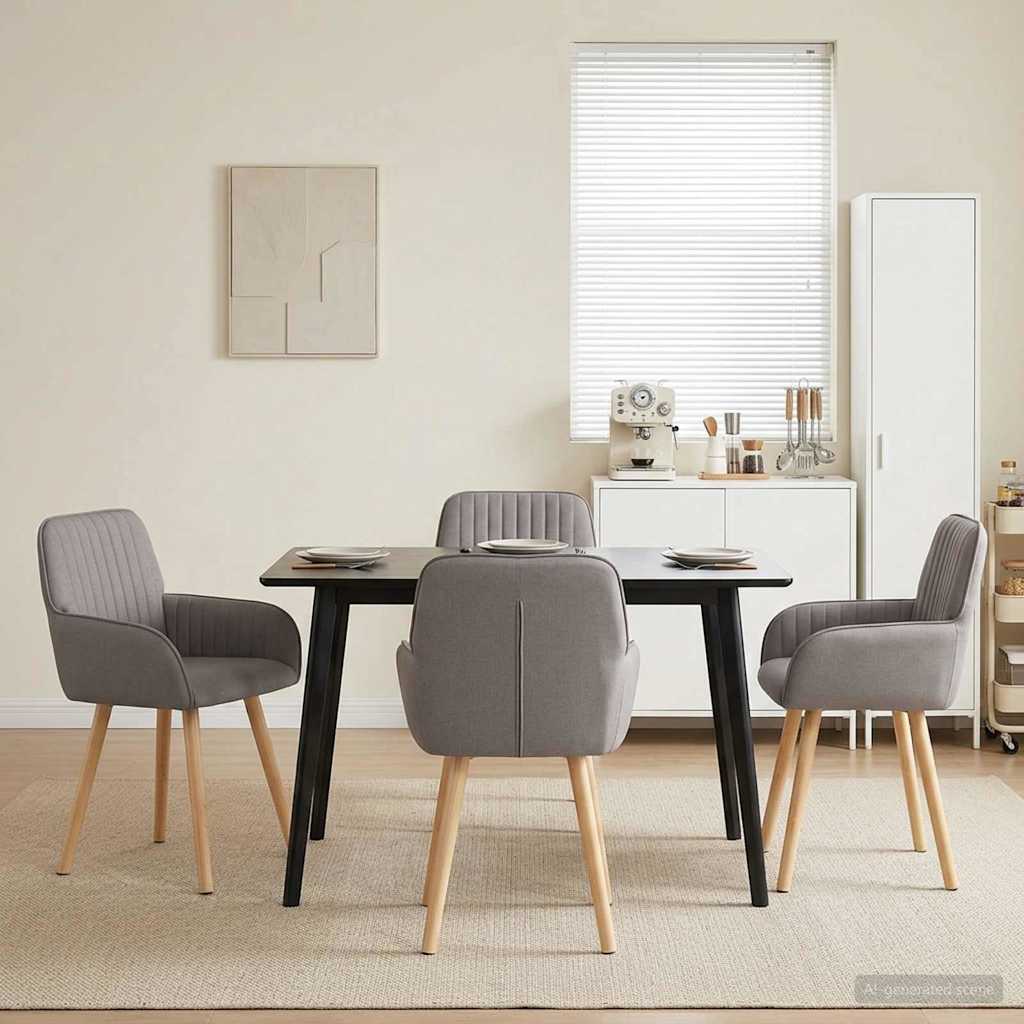 Trpezarijske stolice 4 pcs Tkanina Sivosmeđa