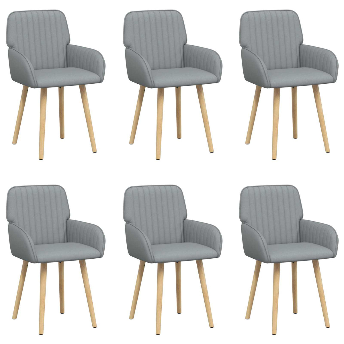 Trpezarijske stolice 6 pcs Tkanina Svjetlosiva