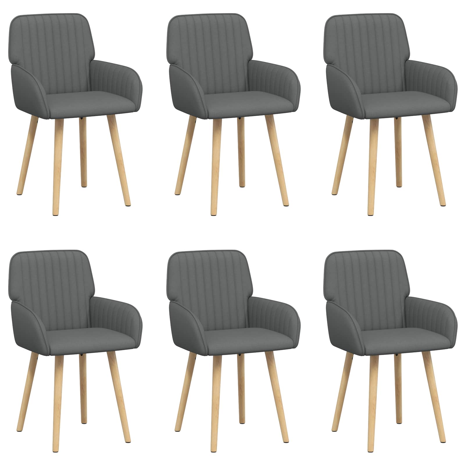 Trpezarijske stolice 6 pcs Tkanina Tamnosiva