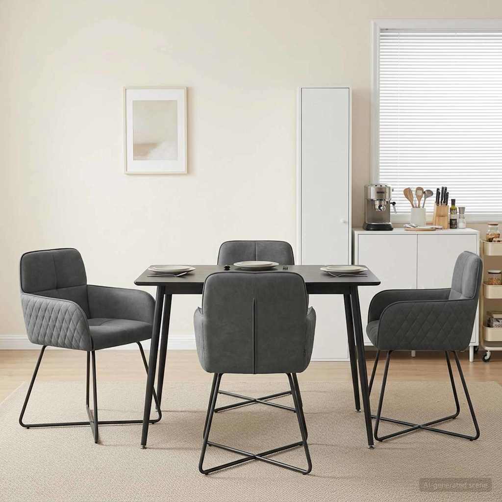 Trpezarijske stolice 4 pcs Baršun Tamnosiva 59 x 56,5 x 86 cm