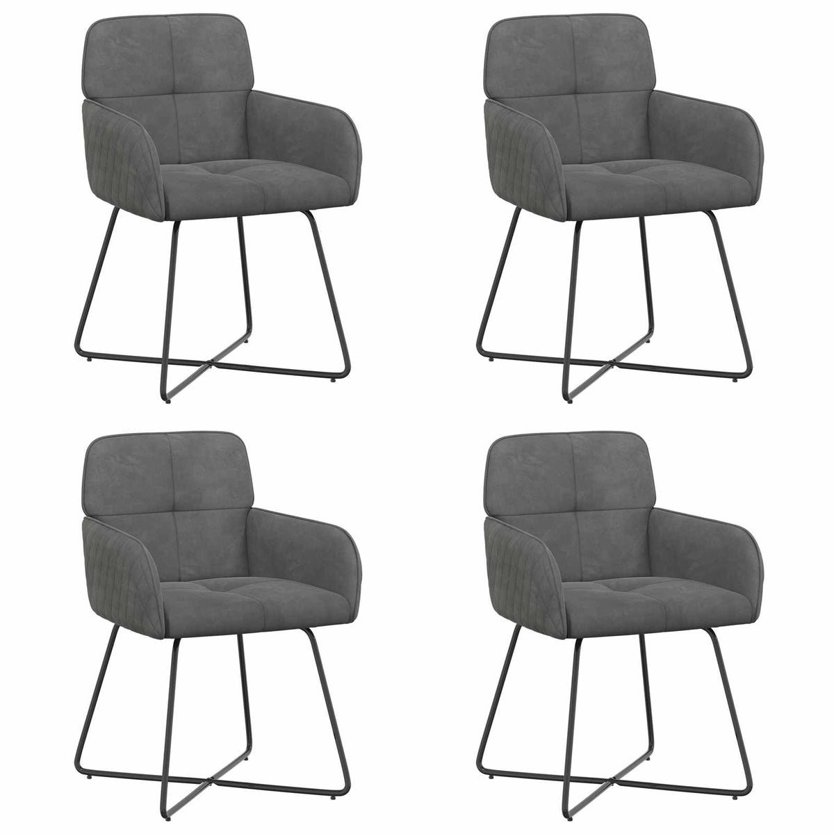 Trpezarijske stolice 4 pcs Baršun Tamnosiva 59 x 56,5 x 86 cm