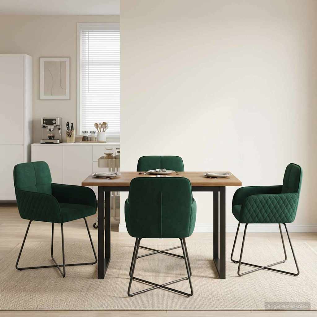 Trpezarijske stolice 4 pcs Baršun Tamnozelena 59 x 56,5 x 86 cm