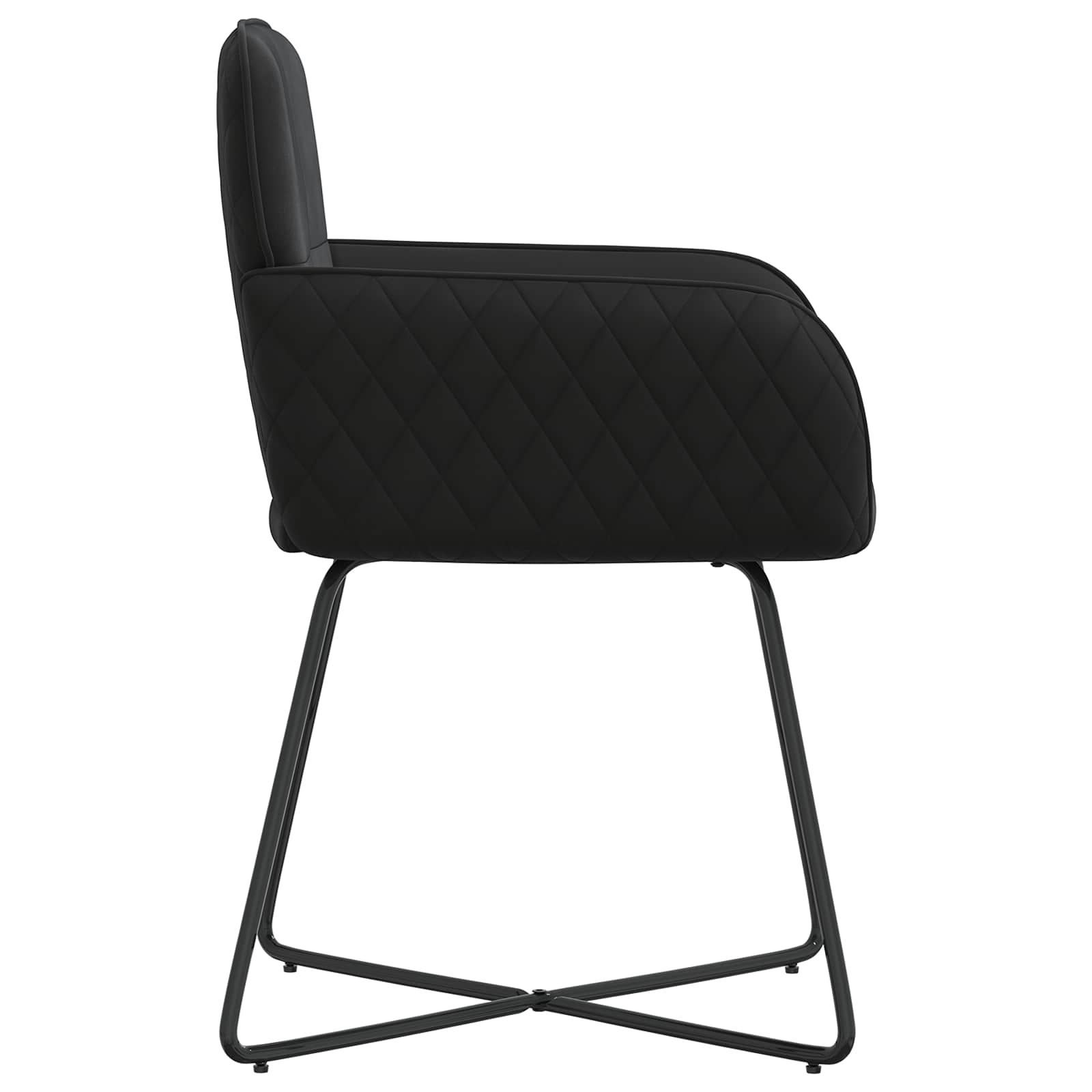 Trpezarijske stolice 4 pcs Baršun Crna 59 x 56,5 x 86 cm