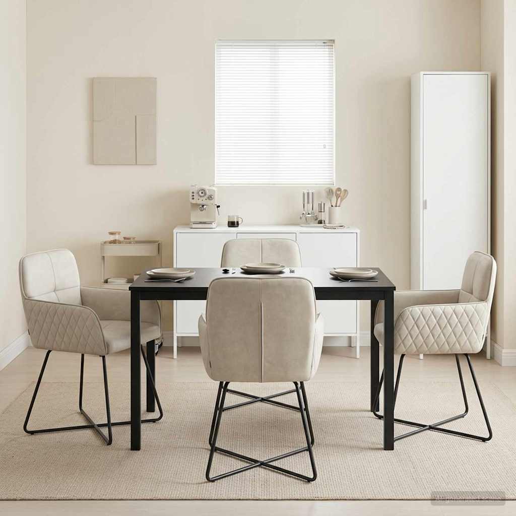 Trpezarijske stolice 4 pcs Baršun Krem 59 x 56,5 x 86 cm