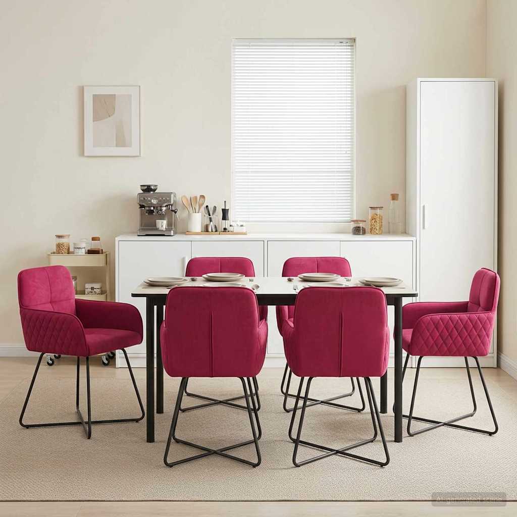 Trpezarijske stolice 6 pcs Baršun Vinska crvena