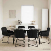 Trpezarijske stolice 6 pcs Baršun Crna 59 x 56,5 x 86 cm