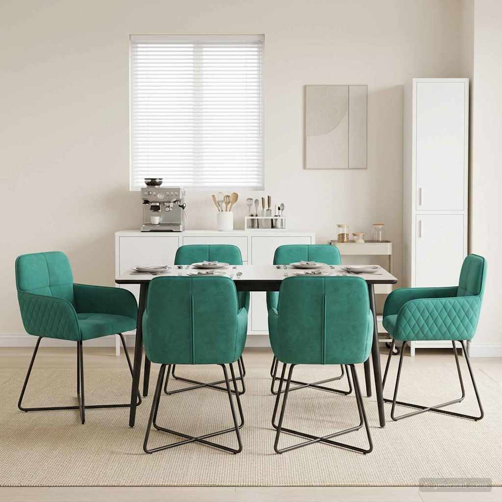 Trpezarijske stolice 6 pcs Baršun Tirkizna 59 x 56,5 x 86 cm