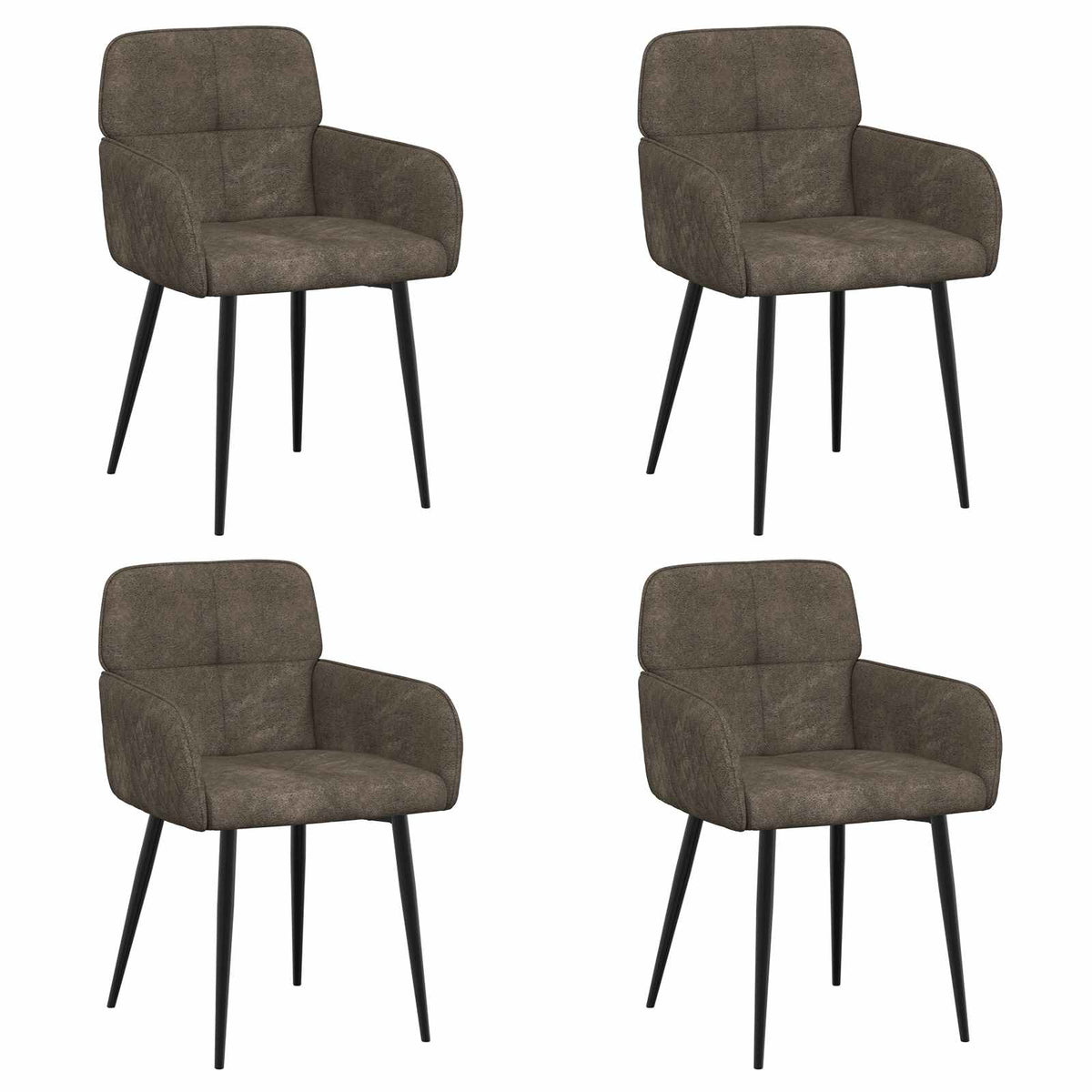 Trpezarijske stolice 4 pcs Umetnička suknja koža Tamnosiva
