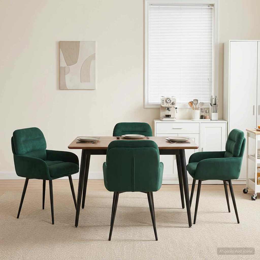 Trpezarijske stolice 4 pcs Baršun Tamnozelena 59 x 59,5 x 90 cm