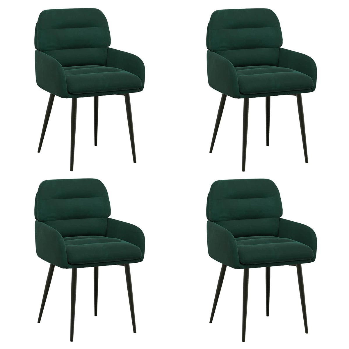 Trpezarijske stolice 4 pcs Baršun Tamnozelena 59 x 59,5 x 90 cm