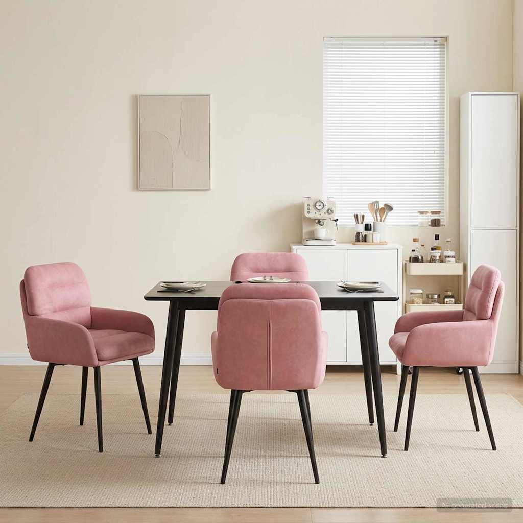 Trpezarijske stolice 4 pcs Baršun Ružičasta 59 x 59,5 x 90 cm