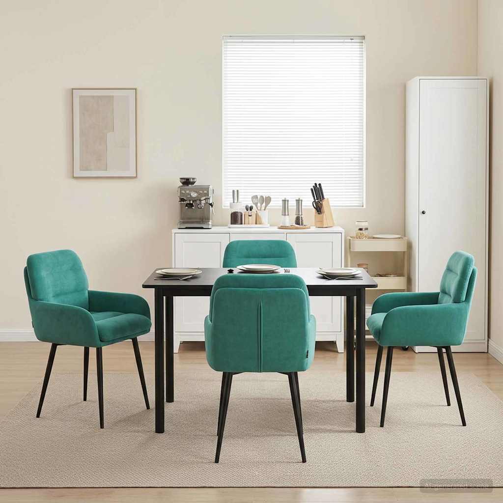 Trpezarijske stolice 4 pcs Baršun Tirkizna 59 x 59,5 x 90 cm