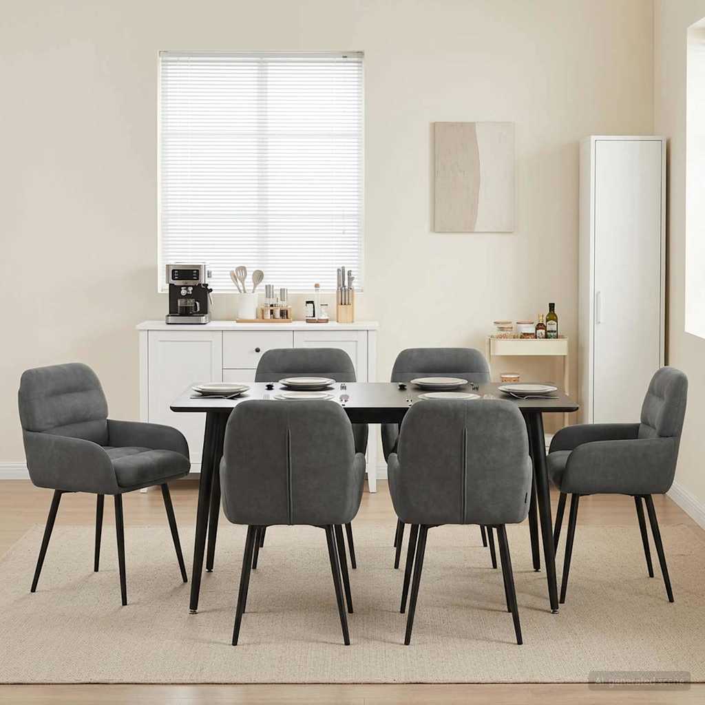 Trpezarijske stolice 6 pcs Baršun Tamnosiva 59 x 59,5 x 90 cm