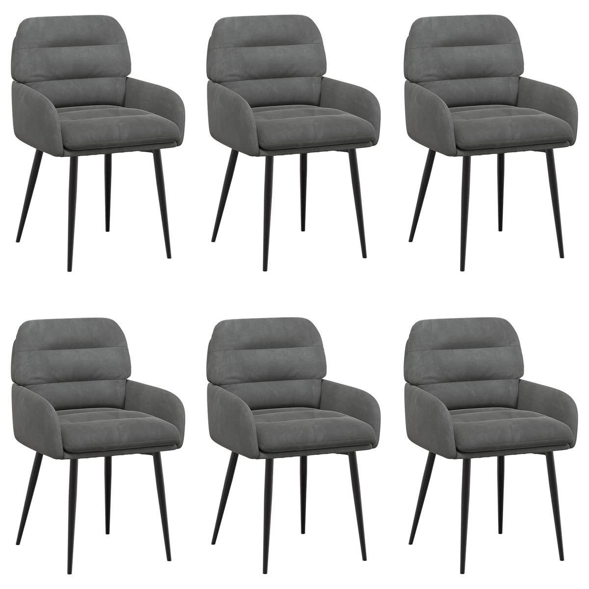Trpezarijske stolice 6 pcs Baršun Tamnosiva 59 x 59,5 x 90 cm