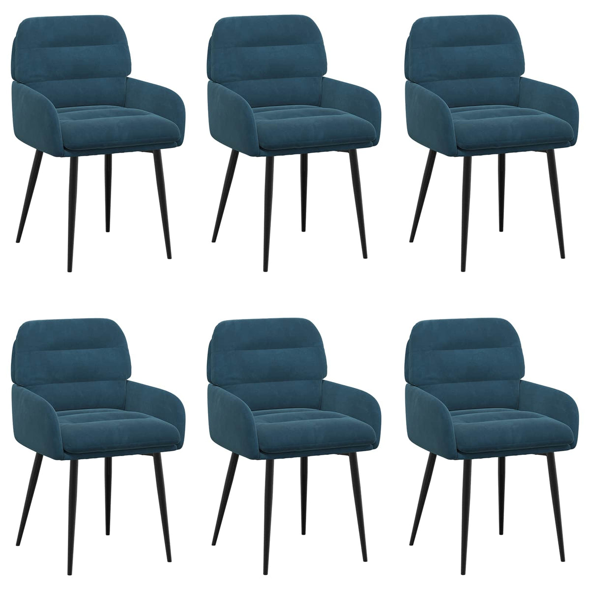 Trpezarijske stolice 6 pcs Baršun Plava 59 x 59,5 x 90 cm